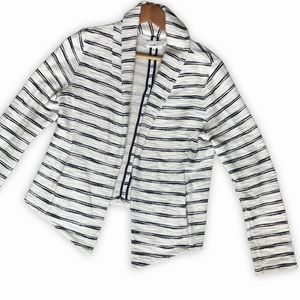 Lou & Grey Striped Knit Cardigan Blazer Sweater sz MEDIUM